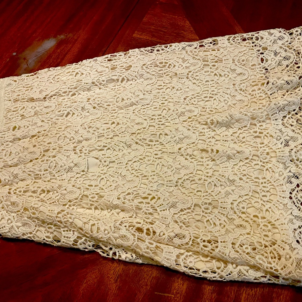 Cream colored crocheted/lace  skirt